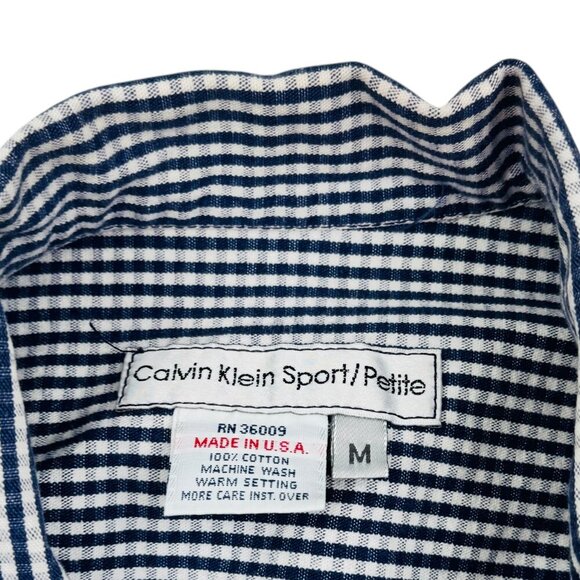 Calvin Klein Sport Vintage 80's/90's Gingham Print Cropped Jacket Women's MP - Picture 7 of 9